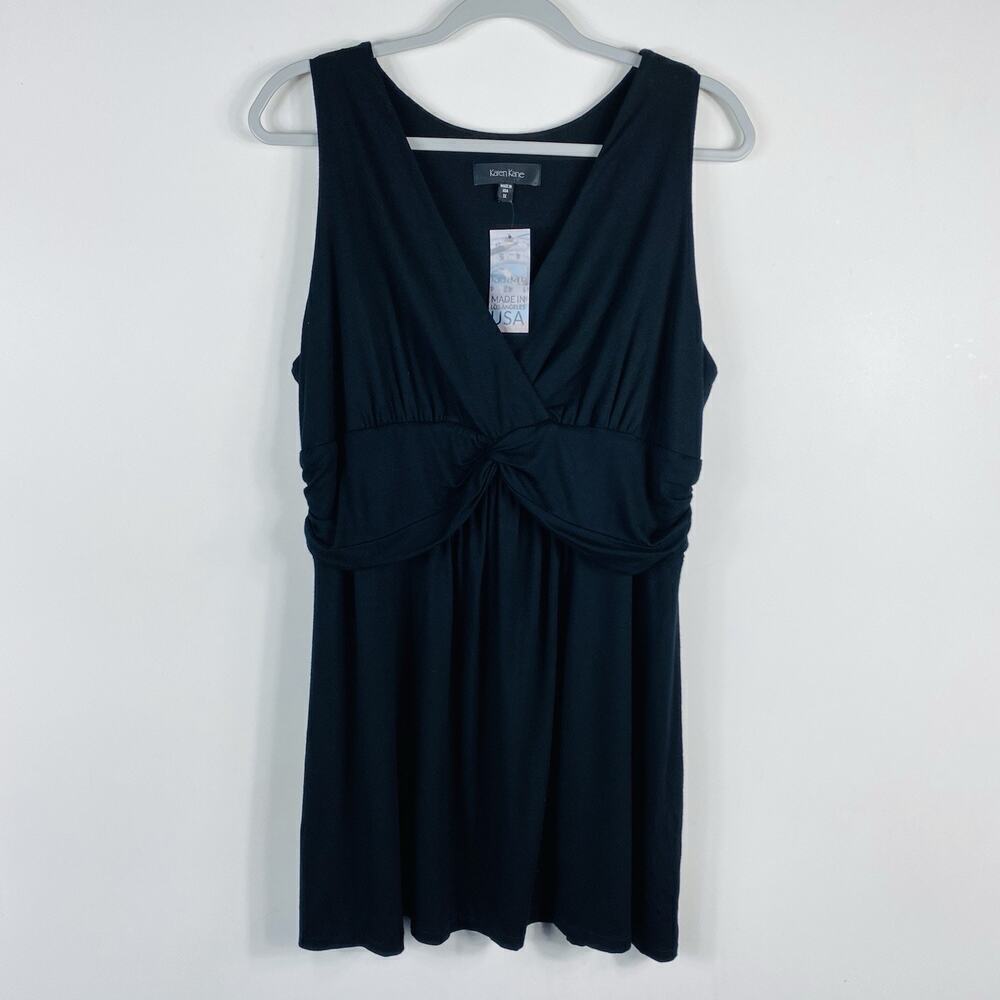 Karen Kane Plus Size 1X Sleeveless Knit Blouse Top Black